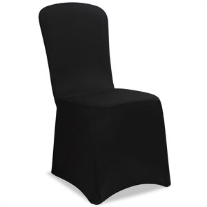 DEUBA® 2x Elegant Slip-On Stretch Chair Covers for Weddings, Parties, and Events Black