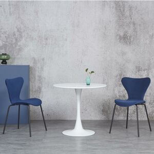 Mmilo Modern - 2x Velvet Navy Chairs with Black Legs