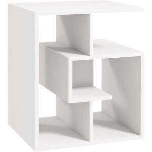 Homcom - 3-Tier Side End Table Open Shelves Storage Coffee Book Magazine Desk White - White