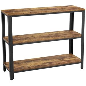 3 Tiers Vintage Sofa Table for Entryway/Living Room, Rustic Brown - Yaheetech