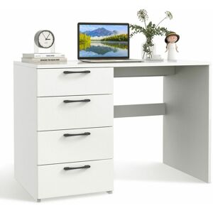 COSTWAY 4 Drawers Computer Desk Modern Writing Desk Compact Laptop pc Table Workstation