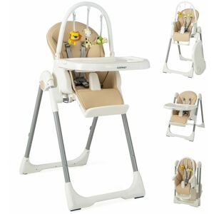 Costway - 4-in-1 Baby High Chair Foldable Feeding Chair w/ 7 Heights 4 Reclining Angles