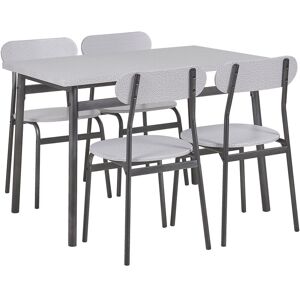 Beliani - Modern Dining Kitchen Set Table 4 Chairs Grey with Black Velden - Grey