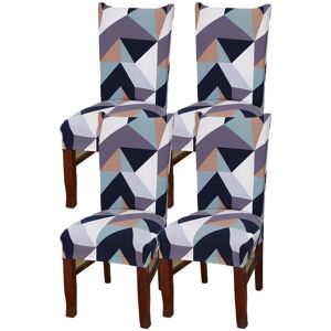 PESCE 4pcs Elastic dining chair cover, simple modern household stool cover style1