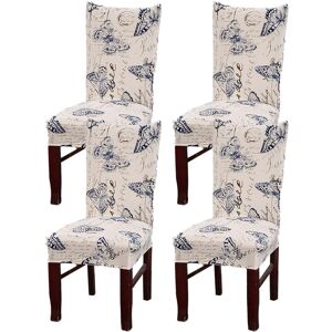 PESCE 4pcs Elastic dining chair cover, simple modern household stool cover style3