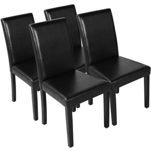 Yaheetech - 4pcs Leather Dining Chairs Padded Kitchen Chairs - Black