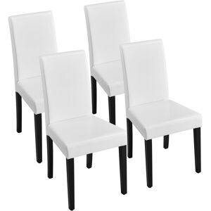 Yaheetech - 4pcs Leather Dining Chairs Padded Kitchen Chairs - White