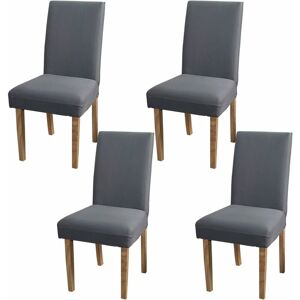 LANGRAY 4PCS Stretch Removable Washable Dining Room Chair Protector Slipcovers/Home Decor Dining Room Seat Cover (Gray)