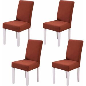 LANGRAY 4PCS Stretch Removable Washable Dining Room Chair Protector Slipcovers/Home Decor Dining Room Seat Cover (Coffee)