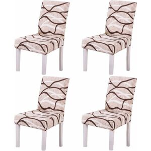 LANGRAY 4PCS Stretch Removable Washable Dining Room Chair Protector Slipcovers/Home Decor Dining Room Seat Cover Multiple Styles 1