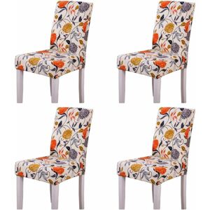 LANGRAY 4PCS Stretch Removable Washable Dining Room Chair Protector Slipcovers/Home Decor Dining Room Seat Cover Multiple Styles 7