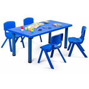 COSTWAY 5PCS Kids Table & Chairs Set Children Activity Table Desk & 4 Stackable Chairs