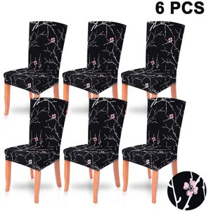 Xuigort - 6 Pack Super Fit Stretch Removable Washable Short Dining Chair Predector Cover Seat Slipcover for Hotel,Dining Room,Ceremony,Banquet