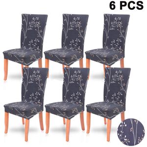 Xuigort - 6 Pack Super Fit Stretch Removable Washable Short Dining Chair Predector Cover Seat Slipcover for Hotel,Dining Room,Ceremony,Banquet