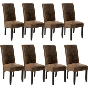 Tectake - Ergonomic Dining Chairs, Set of 8 - dining room chairs, kitchen chairs, dining table chairs - antique brown - antique brown