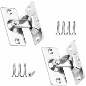 Denuotop - 90 Degree Door Lock Latch,2 Pcs Stainless Steel Safety Angle Lock Latch for Sliding/Push Door