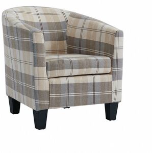 Home Detail - Canberra Beige Tartan Tub Chair