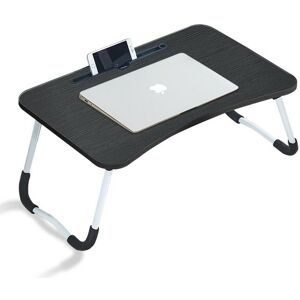 CLIPOP Adjustable Laptop Bed Table, Portable Lap Desk Bed Tray, Laptop with Foldable Legs, Black