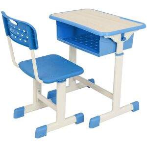 FAMIHOLLD Adjustable Student Desk and Chair Kit Blue - Blue