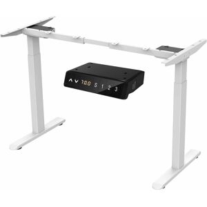 AIMEZO Electric Height Adjustable Standing Desk Frame, Stand Up Desk Capacity Load 120kg with Memory Smart Pannel Collision Protection White Frame