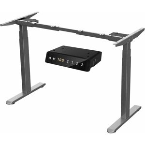 Aimezo - Height Adjustable Standing Desk Frame, Electric Sit Stand Desk Dual Motor Adjustable Height 64 cm to 129 cm for Home Office, Gray Frame Only