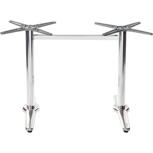 NETFURNITURE Aluminium All Weather Table Base - Twin - Height - 730 Mm - Silver