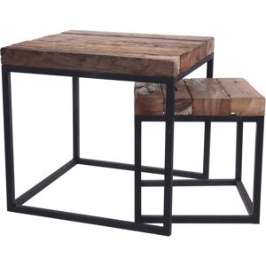 URBN LIVING Side Table Set 2 pcs Teak H&s Collection Brown