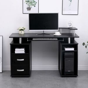 Apollo - Black Computer Desk pc Laptop Table Home Office Study Workstation Gaming - Black