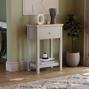 HOME DISCOUNT Arlington 1 Drawer Console Table With Shelf Side End Hallway Table, Grey