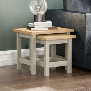 HOME DISCOUNT Arlington Nest of Tables Set of 2 Coffee Side End Table, Grey