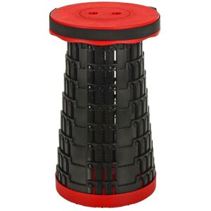 Collapsible Telescopic Stool - Folding Camping, Fishing & Travel Seat, Red/Black - Red/Black - Azuma