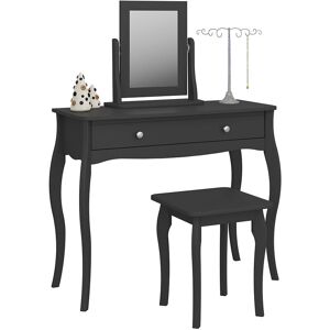 Furniture To Go - Baroque 1 Drw Vanity included Stool and Mirror Black