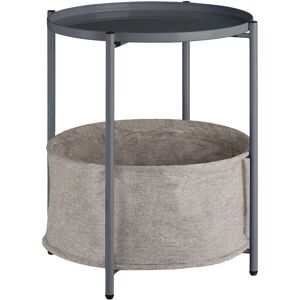 TECTAKE Bedside table Canterbury - lamp table, side table, small side table - dark grey - dark grey