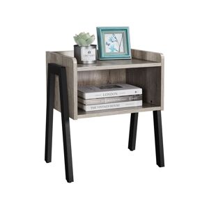Side Table Industrial Nightstand Stackable End Table, Gray - Yaheetech
