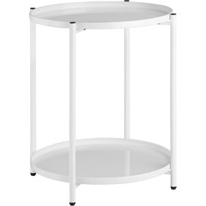 TECTAKE Bedside table Oxford - lamp table, side table, small side table - white - white