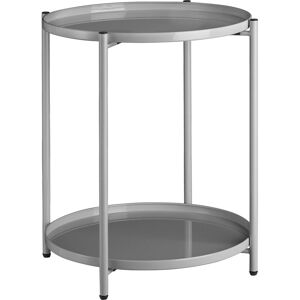 TECTAKE Bedside table Oxford - lamp table, side table, small side table - grey - grey