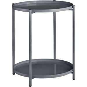 Tectake - Bedside table Oxford - lamp table, side table, small side table - dark grey - dark grey