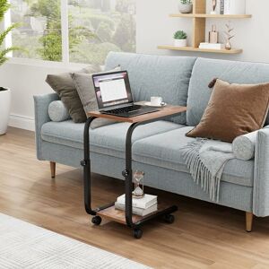 TEETOK Bedside tables,Side Table Height Adjustable End/ Bedside Table with 4 Wheels for Sofa Bedroom
