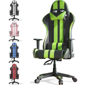 Bigzzia - Gaming Chair - High Back Racing Office Computer Chair Ergonomic Video Game Chair with Height Adjustable Headrest and Lumbar Support for