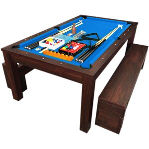 Simba Billiard Table 7-foot Convertible to Table with Benches - Rich Blue