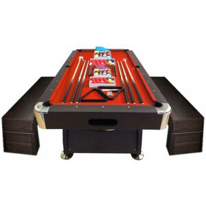 Simba Billiard Table 8-foot red with storage benches – Vintage Red