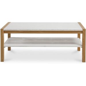 PRIVATEFLOOR Scandinavian style coffee table White Pinewood, Solid Oak, Plywood, Wood - White