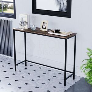 Home Discount - Brooklyn Industrial Console Table Wooden Hallway Living Room Shelf Display, Dark Wood