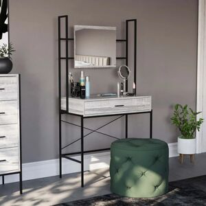 Home Discount - Brooklyn Industrial Dressing Table 1 Drawer Makeup Desk Vanity Set Bedroom Furniture, Grey