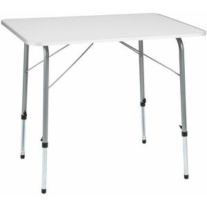 TECTAKE Height-adjustable camping table 80x60x68cm - folding table, trestle table, folding camping table - grey