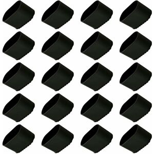 DENUOTOP Chair leg cap, chair leg protector 20 pieces, floor protector, leg caps, chair leg caps, plastic, floor protector, protective cap 40x20 mm for oval