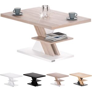 Detroit Coffee Table 90x45x60cm Modern Design 50kg Load Capacity weiß sonoma eiche (de) - Casaria