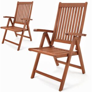 Casaria - Garden Chair FSC®-certified Eucalyptus Wood Foldable High-back Furniture