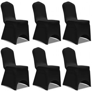 HOMMOO Chair Cover Stretch Black 6 pcs VD08603