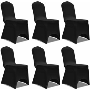 Berkfield Home - Chair Cover Stretch Black 6 pcs